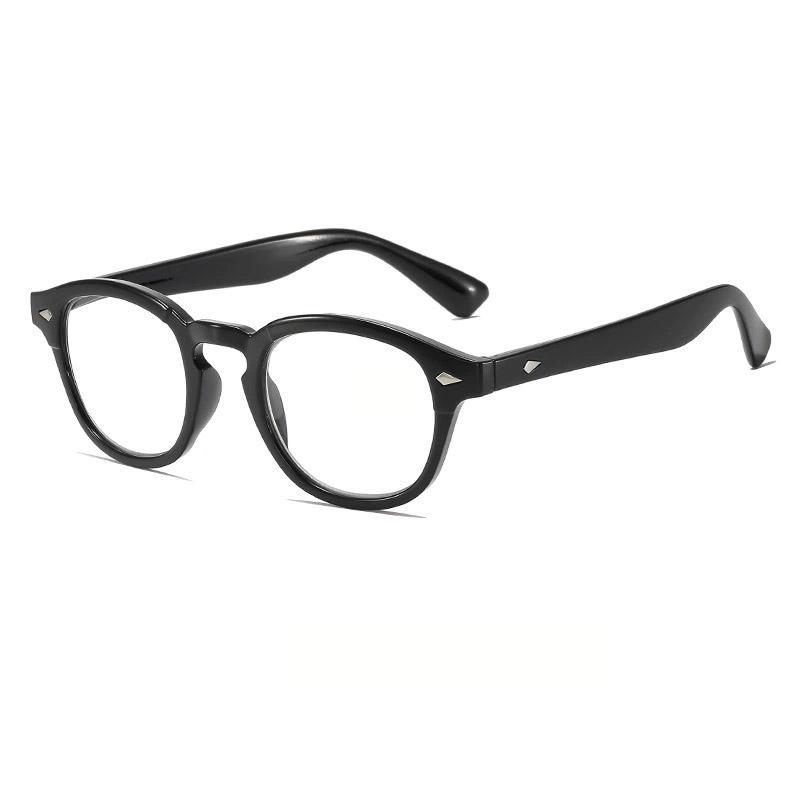 Fashion Round Small Frame Rivet Computer Glasses Classic Tortoiseshell Pattern Men Women Anti Blue Light Ultra Light Vintage Clear Lens Eyewear