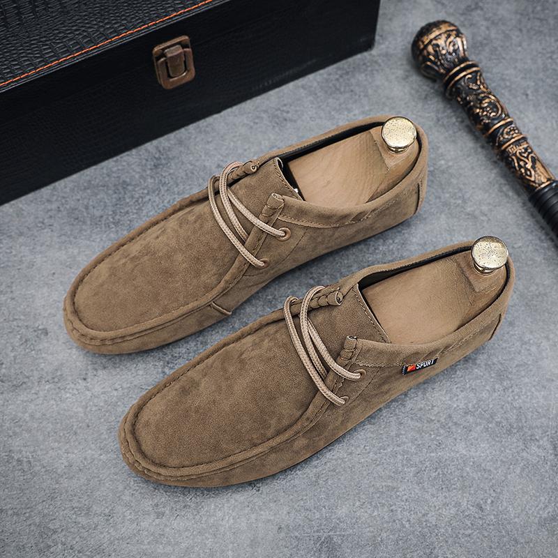 Outdoor Men's Casual Shoes Fashion Breathable Man Loafers Suede Slip on Flats Non-slip Lightweight Mens Driving Shoes Lazy Shoes