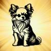 Metal Dog Wall Art Chihuahua Portrait Sculpture Pet Memorial Sign Durable Gift for Dog Lovers Pet Owners Living Room Bedroom Decor
