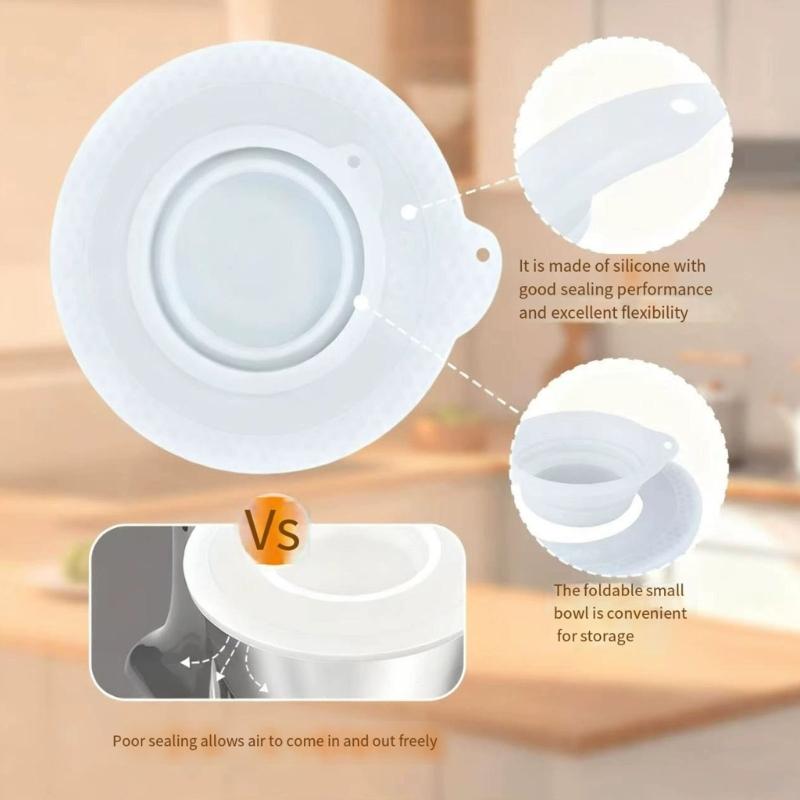 Silicone Mixing Bowl Cover Splash Proof Stand Mixer Bowl Lid for 4.5-5QT Tilt Head Stand Mixers Bowl Kitchen Accessory