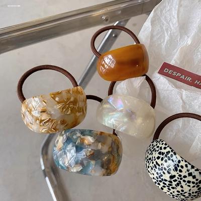 1Pc 8cm Acetate Acr Geometric Elastic Hair Cuff Ponytail Holder Hair Scrunchies Fashion Hair Accessories for Women Hair Ties