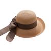 Straw Hat Women'S Summer Sunscreen Visor, Big Brim Sun Hat, Upturned Bow, Cool Hat, Beach Travel Stall