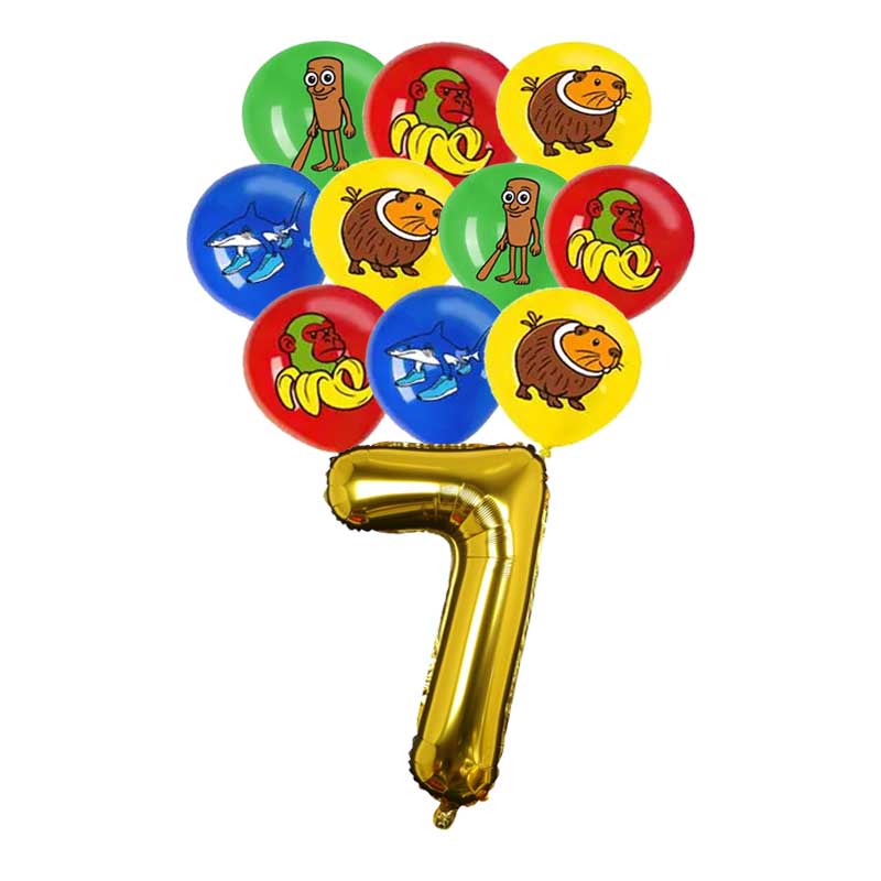 

17pcs Italian Brainrot Theme Kids Birthday Party Supplies Tung Tung Tung Sahur Balloon Funny Meme Anime Home Decorat Gift 2025 32inch