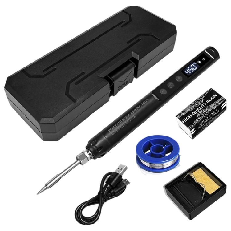 USB Intelligent Electric Soldering Iron 200-450℃ Rapid Heating Soldering Pen Digital Display Carrying Case Adjustable
