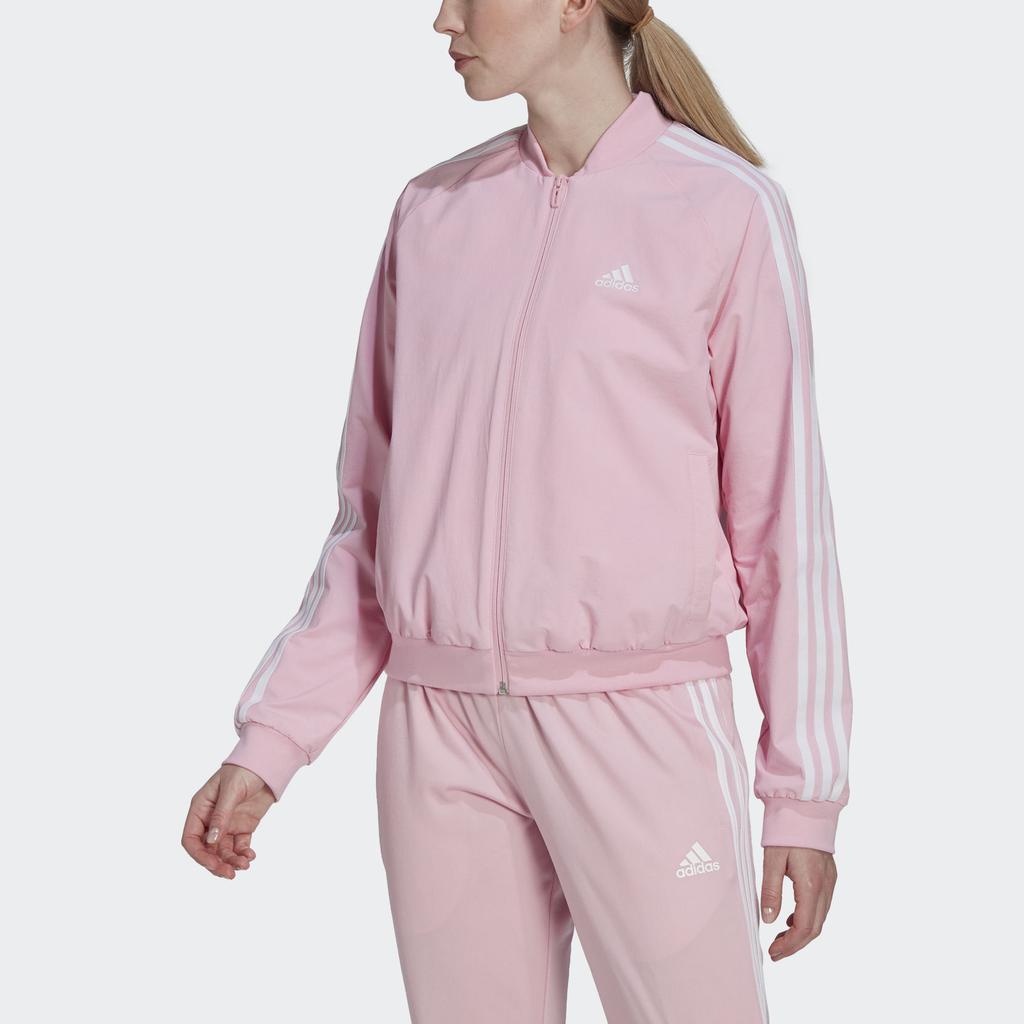 Adidas Klassische 3-Streifen-Logo-Sport-Freizeit-gewebte atmungsaktive Jacke Frauen Jacke Rosa HL4448