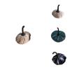 Luxurious Blue Velvet Pumpkin Plush Throw Pillows For Elegant Halloween Decor