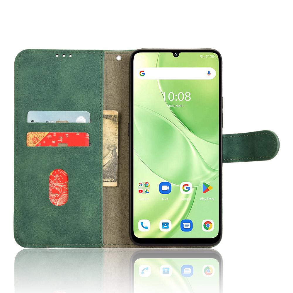 

For Umidigi G9 5G Leather Case Skin-Feel Anti-Drop Wallet Flip Phone Cover Green