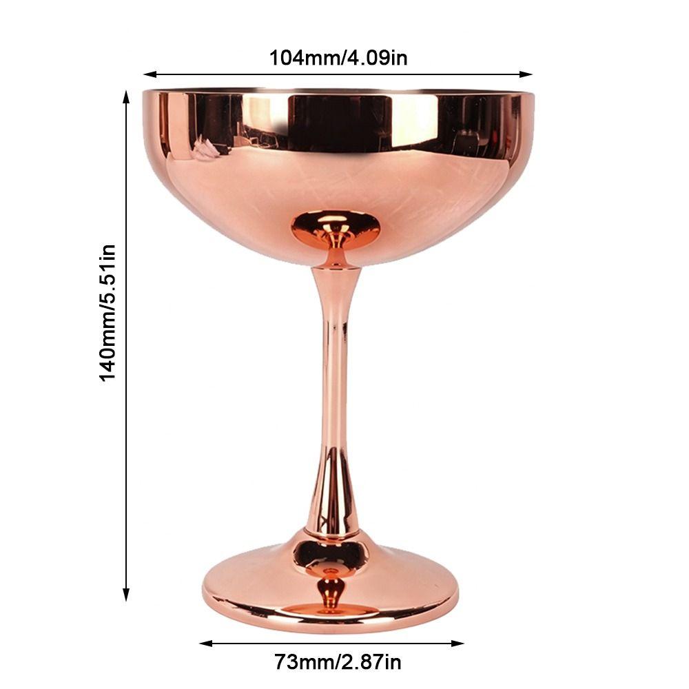 Shatterproof Martini Glass Plated Copper Wine Goblet Stainless Steel Cocktail Glass Parties