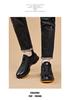 Laorentou Men's Genuine Leather Slip-On Running Shoes with Breathable Mesh and Rotating Buckle.