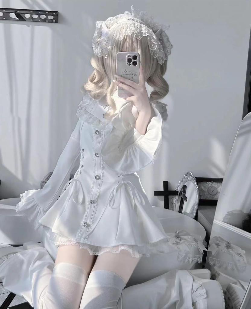 Slimming Size Perfect for Nights and Events [KALAOK] Women's A-Line Dress, White, L, Dates, Girls' Out, Parties,