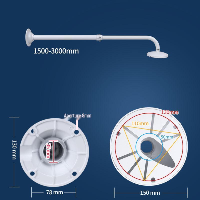 35" L-Type Dome Surveillance Camera with Retractable Aluminum Alloy Universal Wall Mount Extension for Hikvision/Dahua Panoramic Models