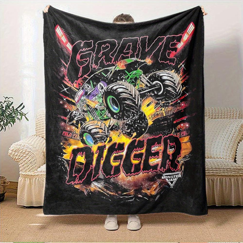 Per Camion Mostro, Grave Digger, Monster Jam a Tema Coperta di Flanella, Stile Glam, Stampa Digitale, Comfort per Tutte le Stagioni, ,per Coperta Morb