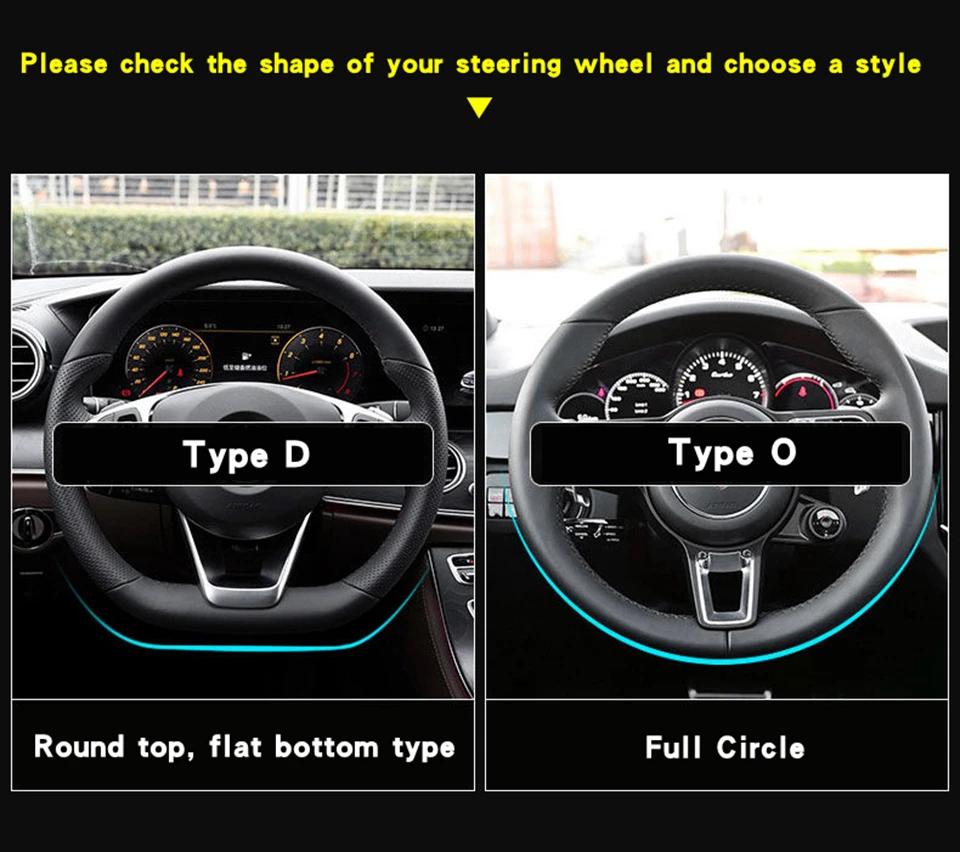 Universal Sport Steering Wheel Cover Carbon Fiber Leather Non Slip Grip Universal Fit for Most Cars Auto Accessorie Easy Install