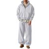 Winter Hooded Zip-Up Sweatshirt and Sweatpants Set Matching Tracksuit for Women and Men