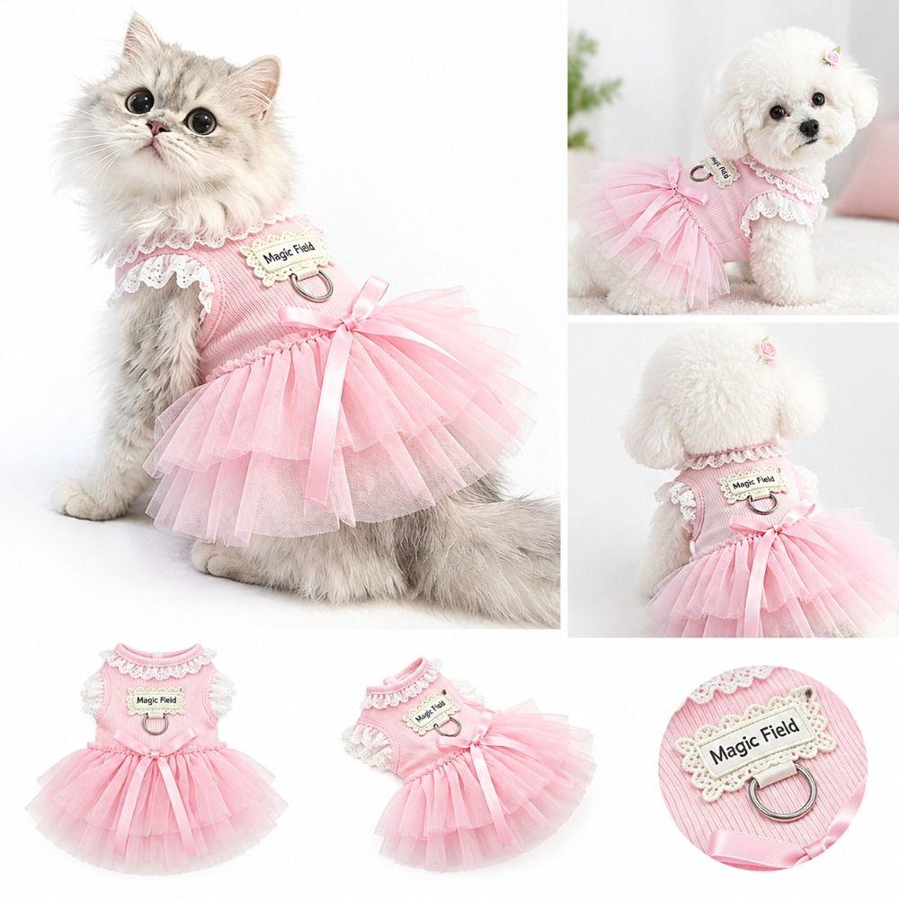 Breathable Pet Clothing Lace Tutu Puppy Skirt New Cat Dress For Small Dogs