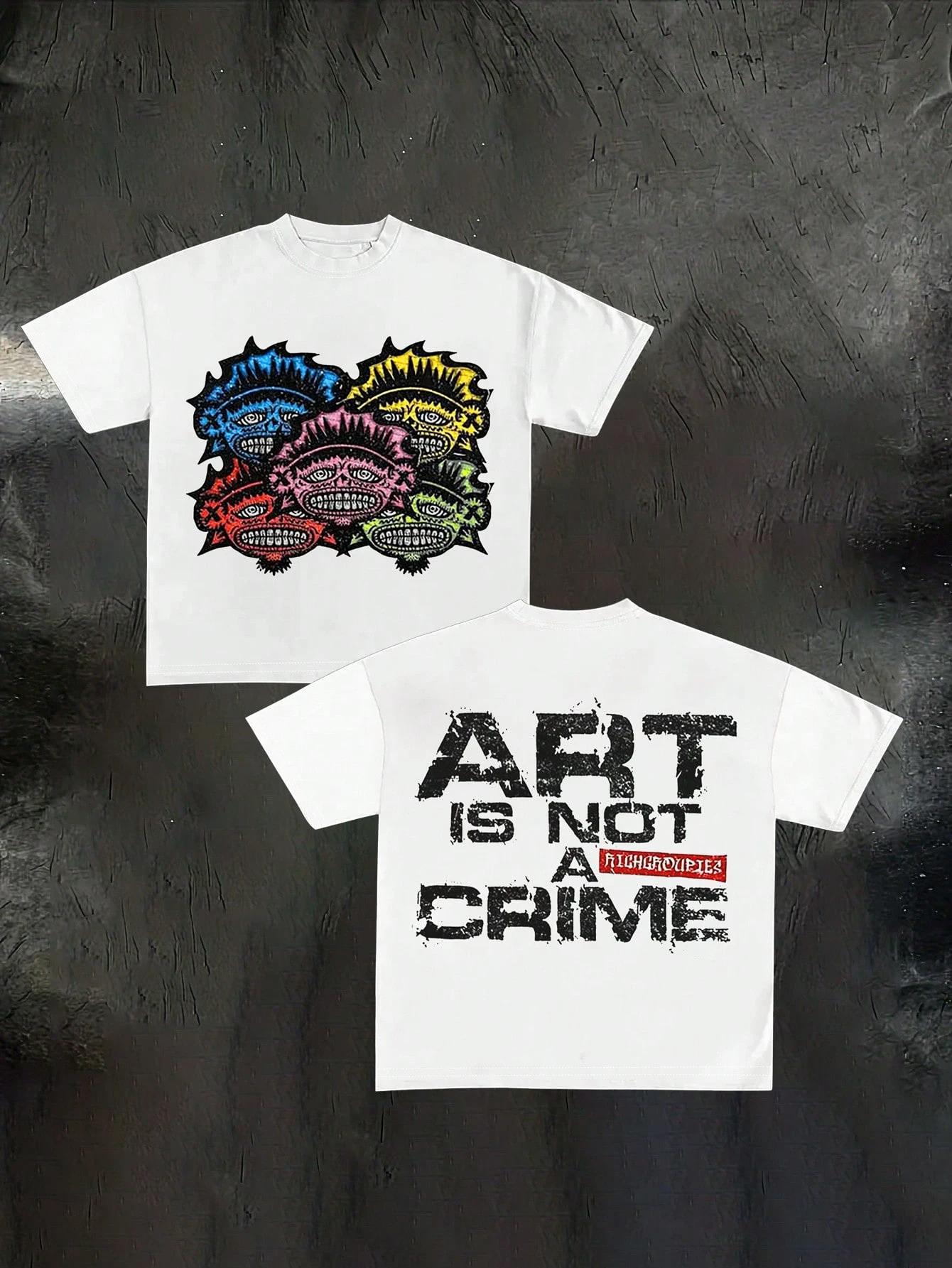

Women Summer T Shirt Art Is Not A Crime Graphic Print Tee Casual Short Sleeve Crew Neck Top Fashion Streetwear Trendy Top S