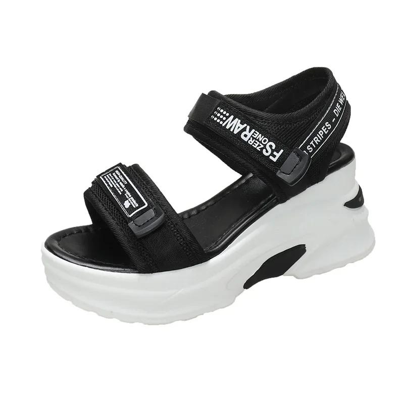 Fashion Sports Sandals for Women 2024 New Summer Wedge Muffin Platform Fish Mouth Daddy High Heels To Increase Women's Shoes