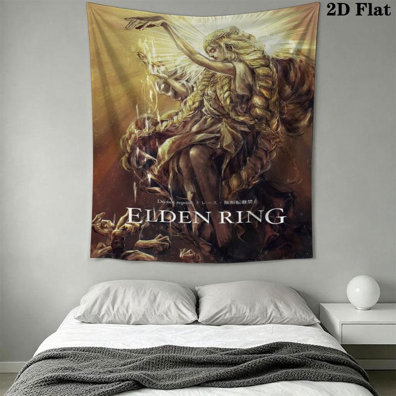 Elden Ring Nebelwand Hängendes Bedrucktes Stoff-Decke Dekorative Wandteppiche für Schlafzimmer Wohnzimmer Heimdekoration