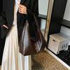 Solid Color Retro PU Tote Bag Tote Bag Underarm Packs Sweet Large Capacity Handbag  Office Worker