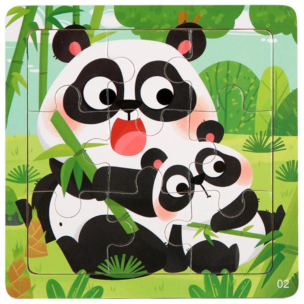 Montessori Wooden Children Cartoon Animal Pattern Puzzle Toy For Early Childhood Education 2-7 Years Old