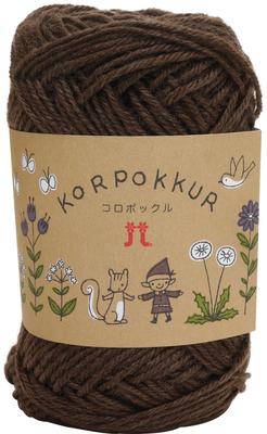 Hamanaka Koropokkuru 2126 Yarn, Medium-Fine, Col. 23, Brown, 25g, Approx. 92m,