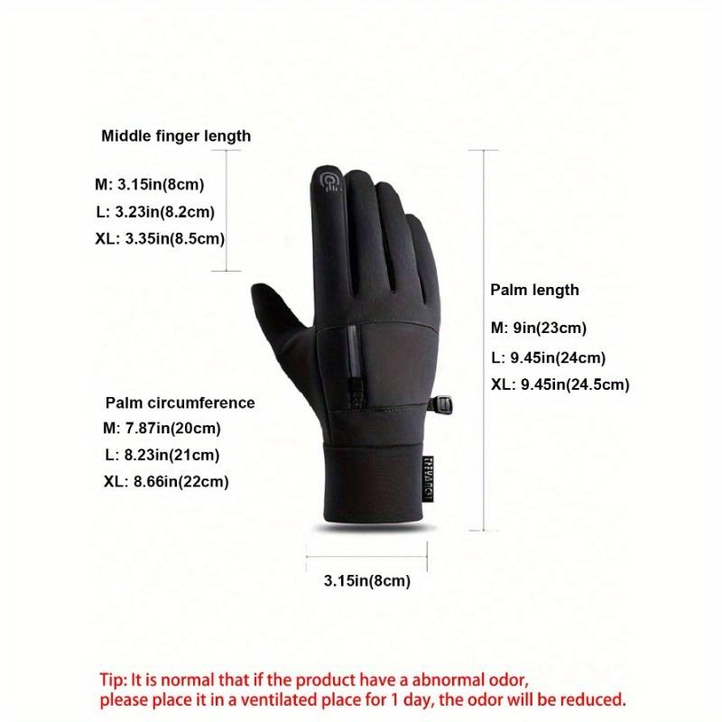 Black Winter Cycling Gloves, Touch Screen Compatible, Waterproof, Thermal Lined Hand Warmers, Anti-Slip Silicone Grip for Men and Women