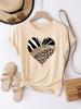 Women's Casual Short Sleeve with Leopard Print Zebra Stripe Heart Design Glitter Accent Casual Top Harajuku Short Sleeve Casual