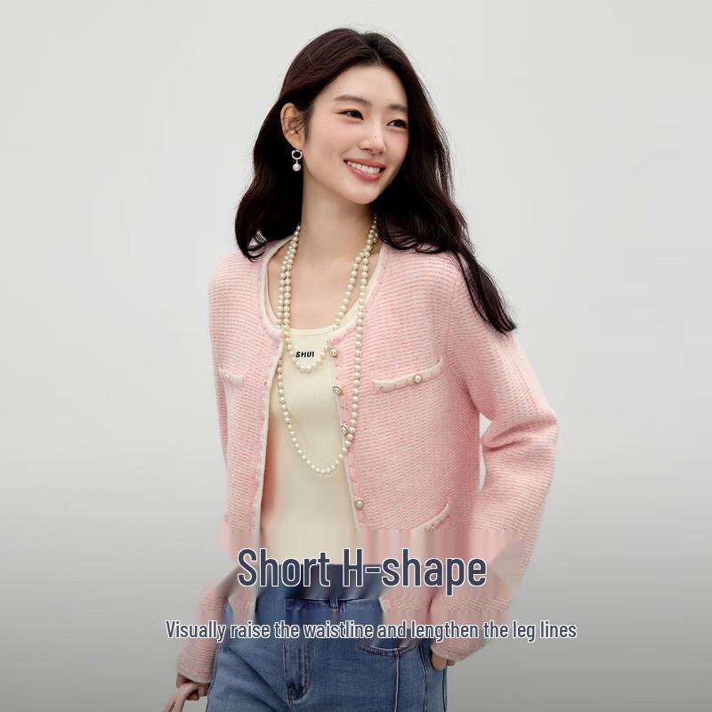 

French Retro V-Neck Knitted Cardigan M