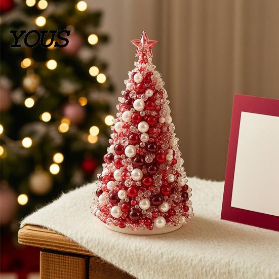 Christmas Tree Craft Kits for Adults Dreamy Beaded DIY Kit, Handmade Holiday Craft, Multicolor Creative Seasonal Ornament Projects Adults, Tabletop