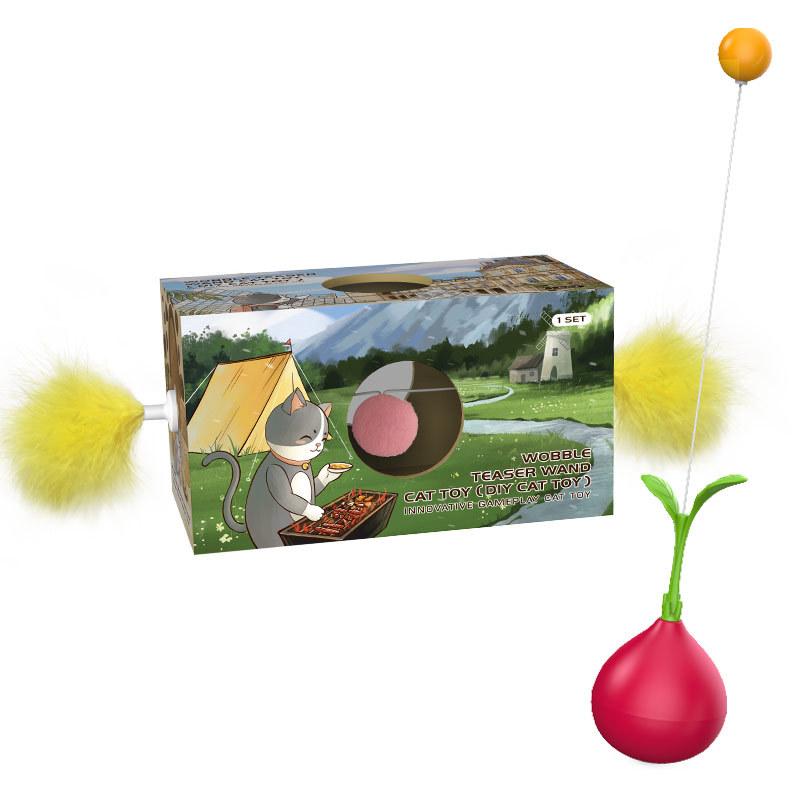 

Игрушки для кошек 2 в 1, игрушка-палочка-дразнилка, интерактивная игрушка для котят, автоматически балансирующий мяч, игрушка для повышения интеллекта, товары для животных красный