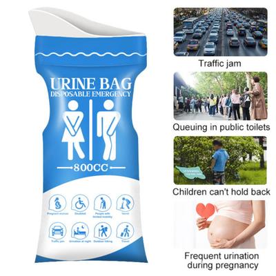 Yousheng Auto Notfall Urinalbeutel Einweg Tragbar Urinauffänger für Männer Frauen 800ml Fassungsvermögen Auslaufsicher Reiseurinal für Lange Fahrten Roadtrips