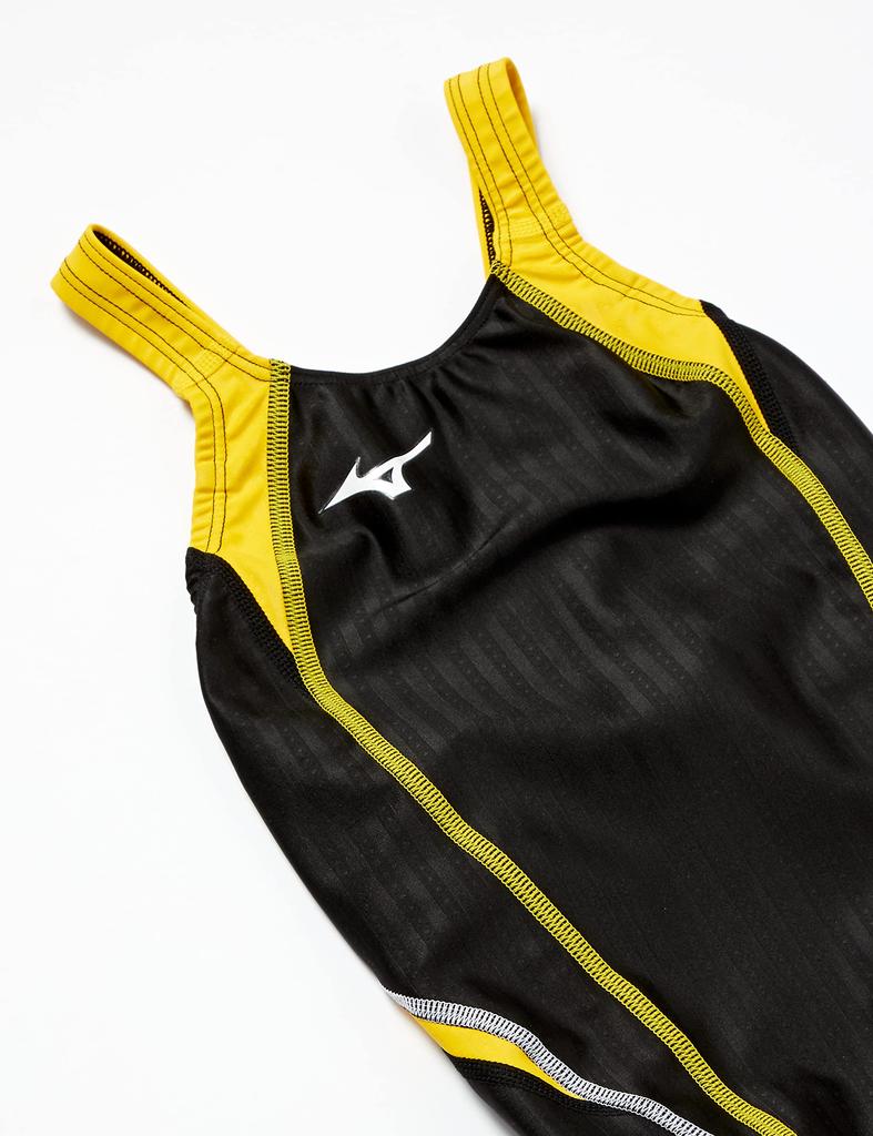 Mizuno Stream Ace Challenge Swimmer Medium Size Size 94 for Fitness and Gym Women's Swimsuit, Cut, XS, Black/Yellow, (N2MA0220), Use.