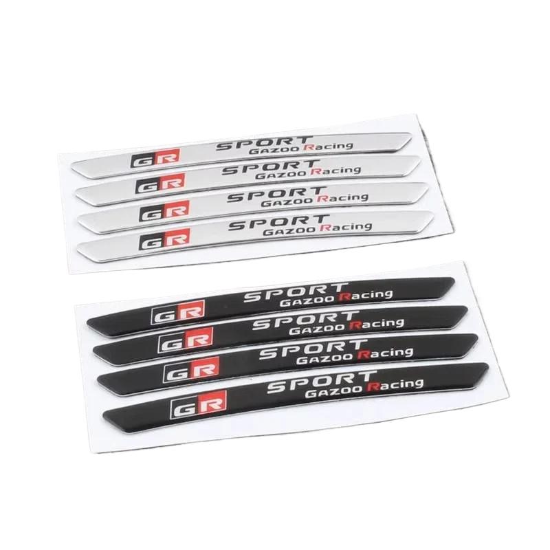 For Toyota GR SPORT Wheel Hub Logo Sticker Car Rim Decoration Aluminum Steel Modified ZI9
