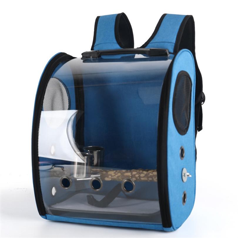 Papagei Außentasche Haustier Vogel Rucksack Kleine Haustiere Outdoor Tragbare Tasche Panorama Transparente Sitzstange mit Doppeltem Futternapf
