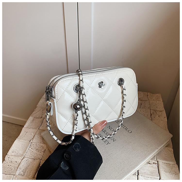 Čtvercové PU dámské tašky přes rameno a crossbody s diamantovým prošíváním, luxusní tašky