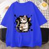 T-shirt Mens Women Summer Drag Cool Kitten Print T-shirt American Student Short-sleeved Top Loose T-shirts