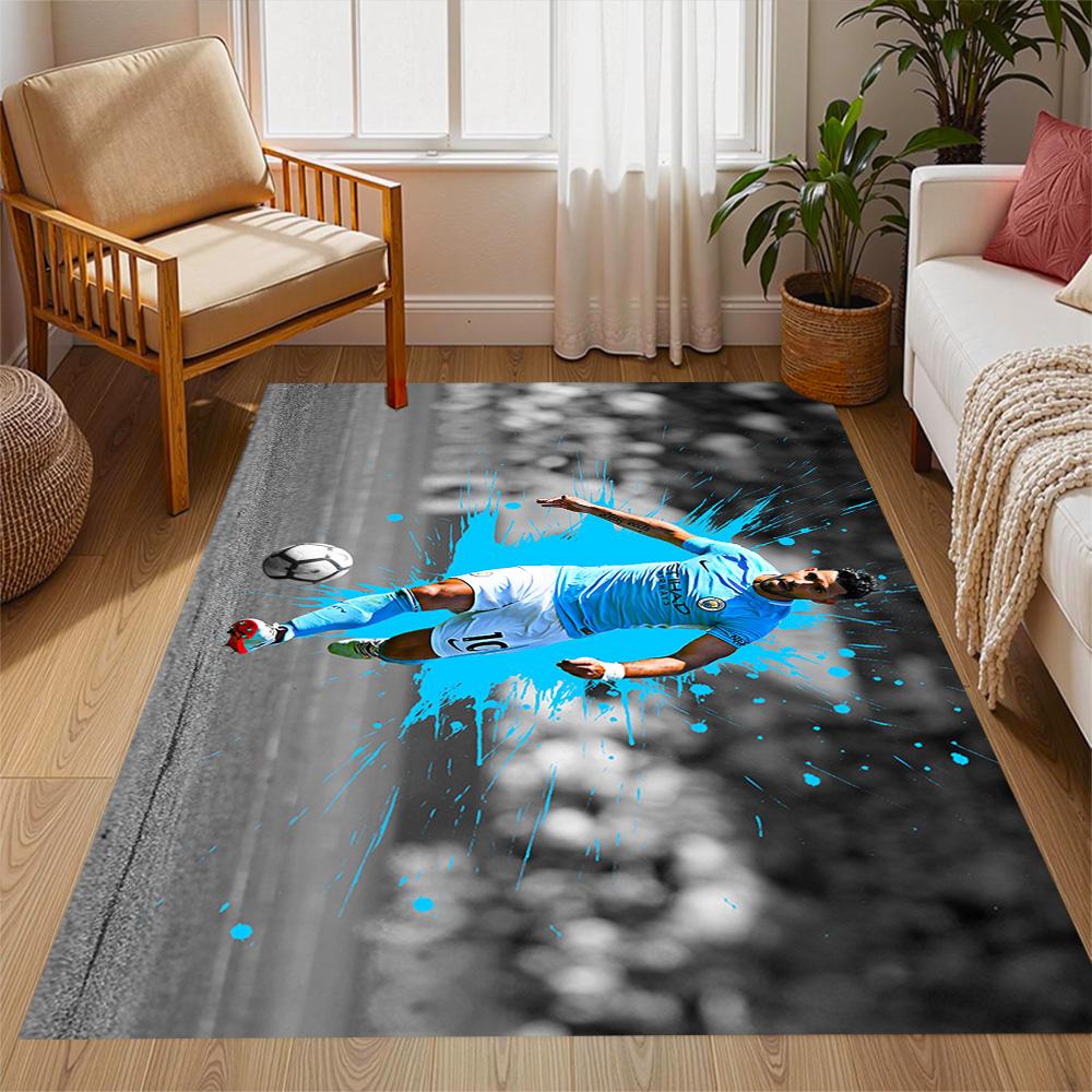 Dynamic Soccer Action Floor Mat Perfect for Bedrooms Kitchen Dining Room Dormitory Anti-slip Rug Office home decor Perfect Gift for Friends & Family