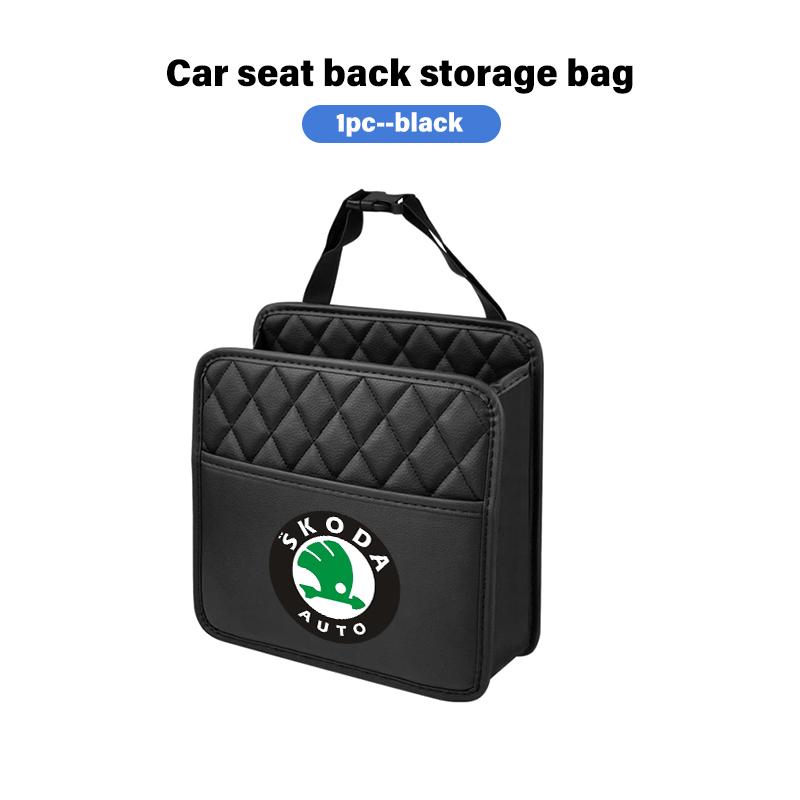 AAABR1 For Skoda Multifunction Car Backseat Storage Bag Tissue Water Cup Holder Auto Organizer Accessories Octavia A5 A7 RS Fabia