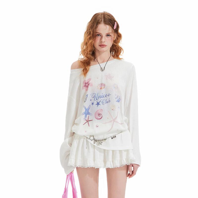 

UNIFREE Women s Letter Print Loose Fit Long Sleeve T-Shirt M