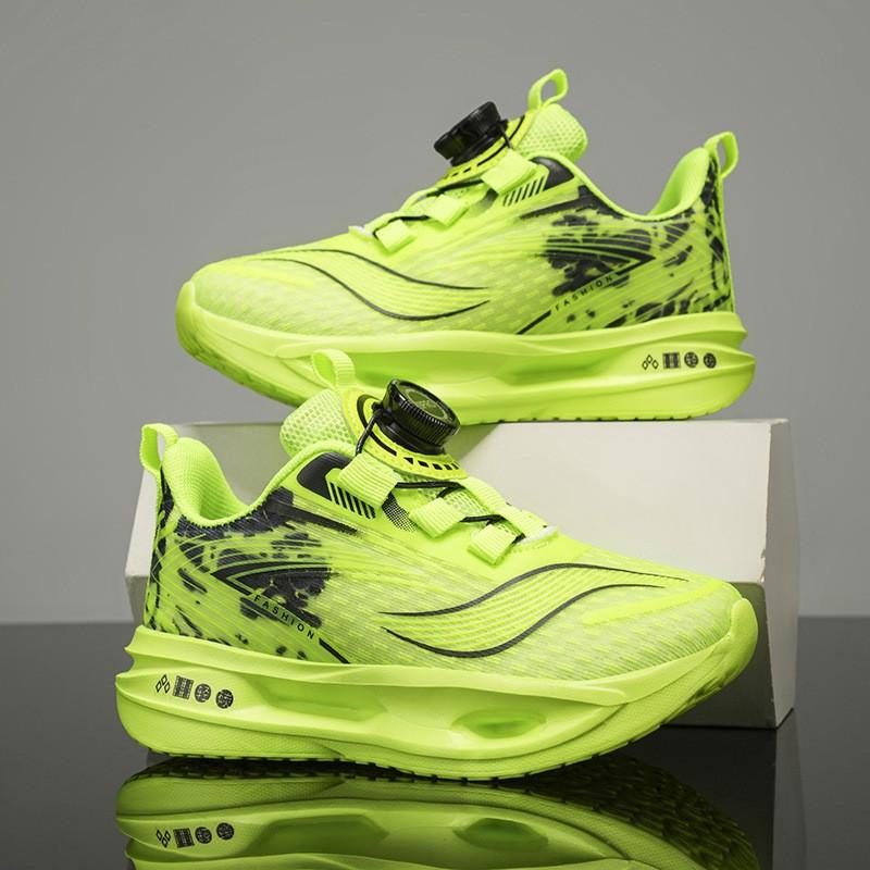 Boys Running Shoes Kids 7-16 Years Lightweight Breathable Mesh Sneakers With Shock Absorption Non-Slip Sole