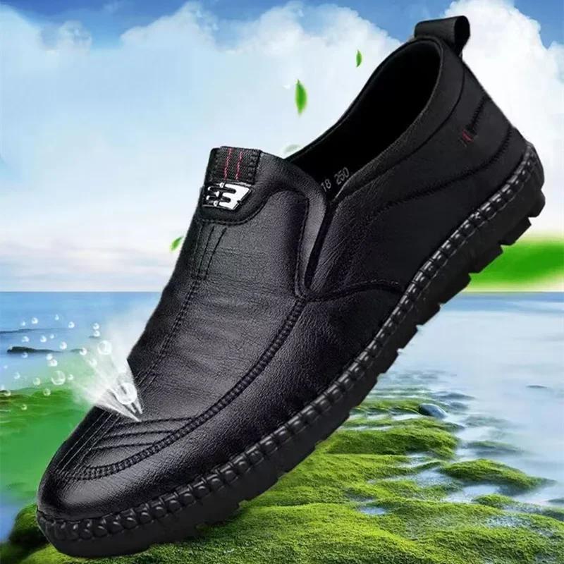 Mode Herr Business Skor Herr Läder Loafers Lyxmärke Andningsbara Herr Casual Skor Slip on Herr Båtskor Mockasiner