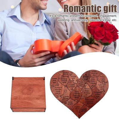 20 Raisons Pourquoi Je T'aime Puzzle Gravé Cadeau d'Amour Décoration d'Intérieur Cadeaux Sentimentaux Cadeau Personnalisé pour la Saint-Valentin
