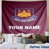 Custom Name West Ham Football Crest Hanging Tapestry Background Tapestry for Bedroom Living Room Dorm,Home Party Wall Decoration,Fan Gifts