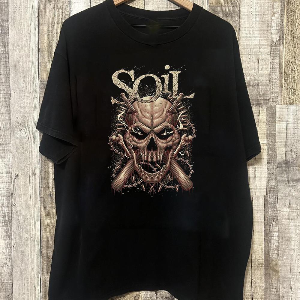 NUOVA T-shirt nera in cotone con fascia Soil Taglia unica S-5XL Unisex HT70