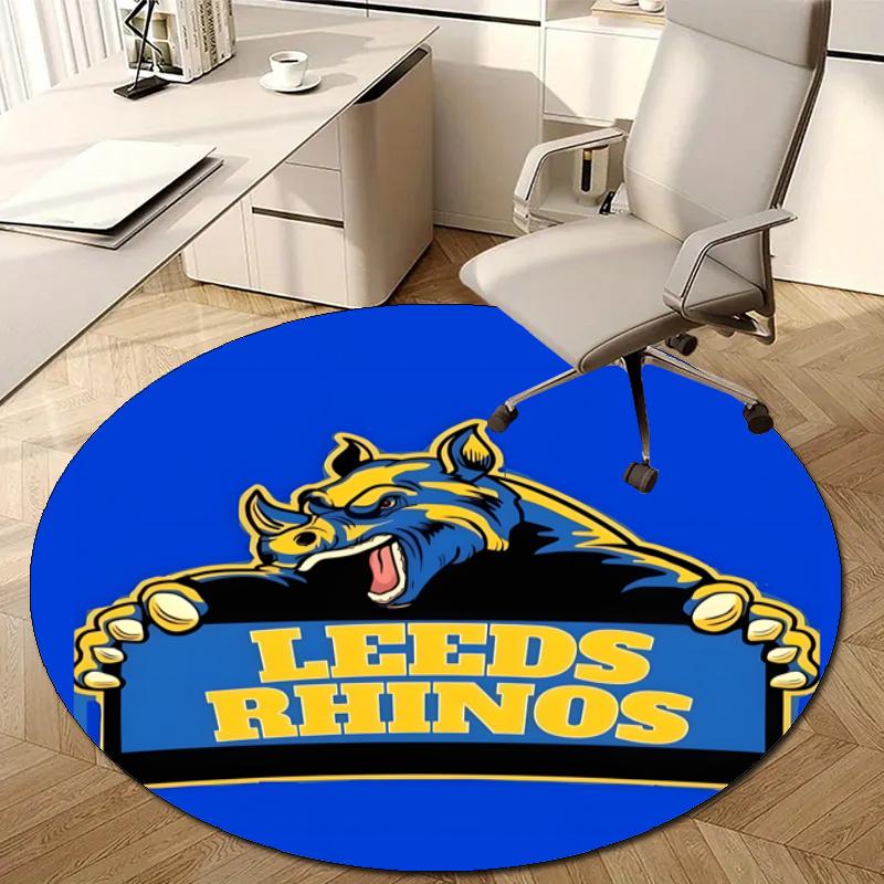 Personalized Leeds Rhinos Round Chair Office Rug - Perfect for Mat, Office Chair & More - Ideal Gift for Birthdays and Holidays