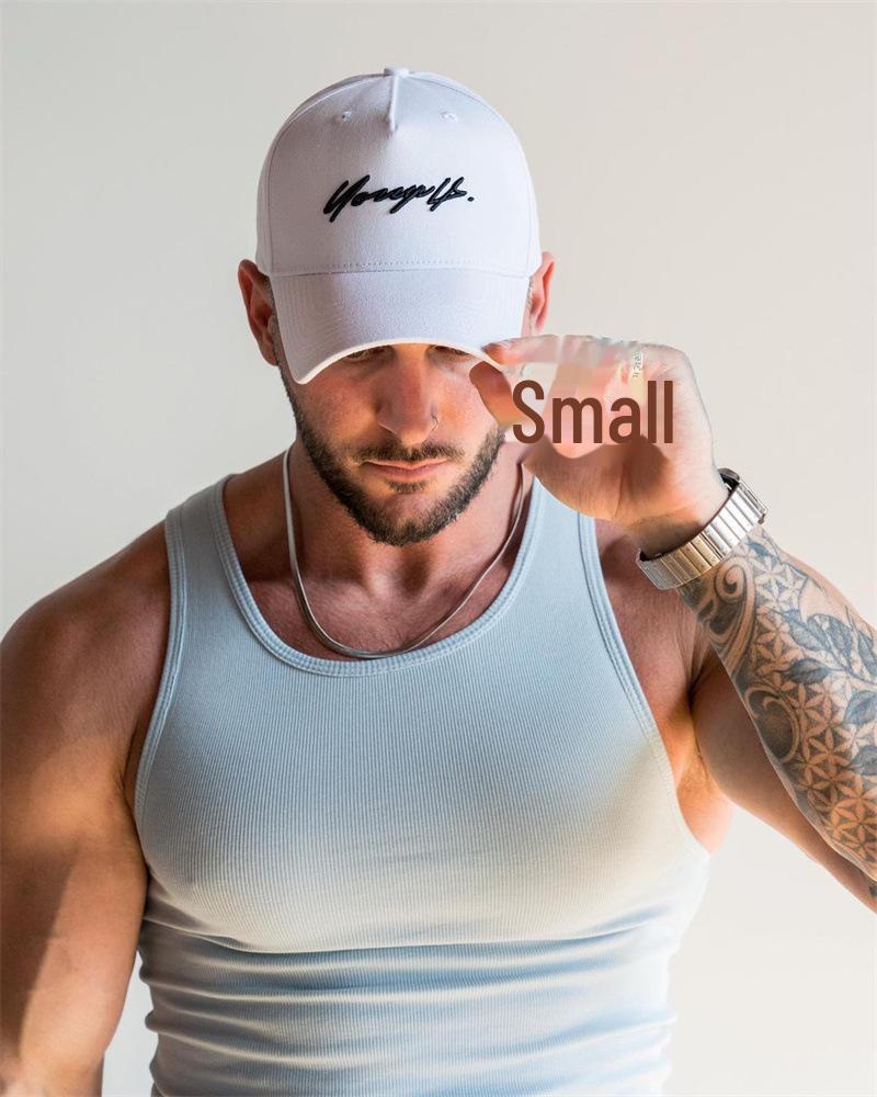 

2024 Мужской облегающий жилет Ice Silk Ribbed Muscle Vest - американский стиль Летние виды спорта и отдыха M светло-синий