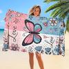 1 Stück Schmetterling Mikrofaser Strandtuch, Romantisches Paar Design, Unverzichtbar für den Strandurlaub, Badetuch & Stranddecke