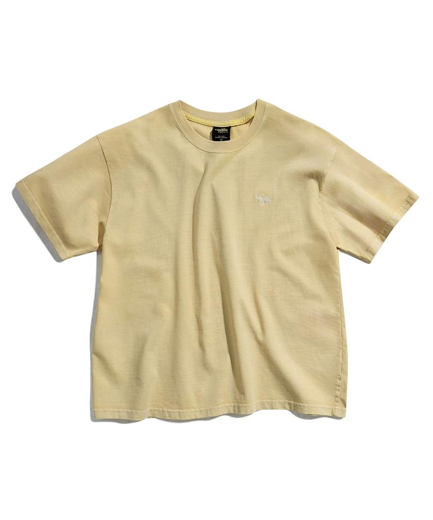 Peullukeu Crop Slam Logo Pigment Short Sleeve T-Shirt Light Beige Fst752C