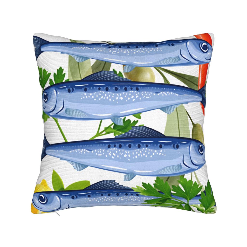 Cuadros Decorations Sardines Nordic Pillow Case Soft Pillow Cover For Living Room Sofa Kawaii Pillowcases