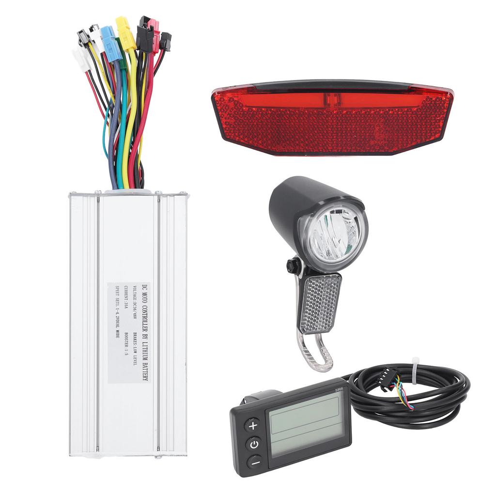 35A Motor Controller Kit with LCD S866 Panel Thumb Throttle Lights SM Connector Electric Bike Conversion Kit for 36V